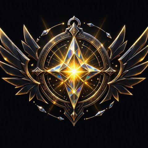 Founding Member crest — a prismatic star on dark wings